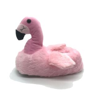 Adult & Children Kid Size Pink Flamingo Plush Slipper Animal Plush Fuzzy Slippers