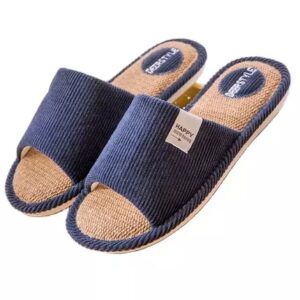 Home slipper thick soles comfortable family linen slippers