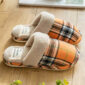 Simple plaid ladies autumn and winter slippers