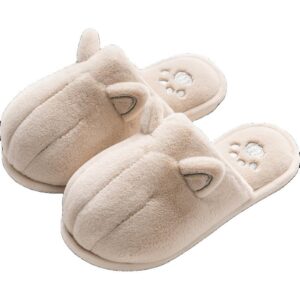 Winter soft plush cartoon cute animal slippers